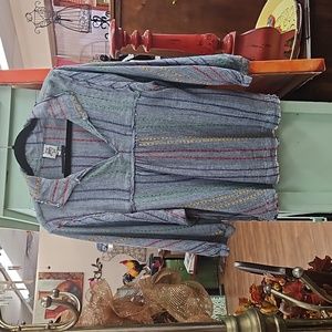 Ivy Jane chambray with multi color stripes